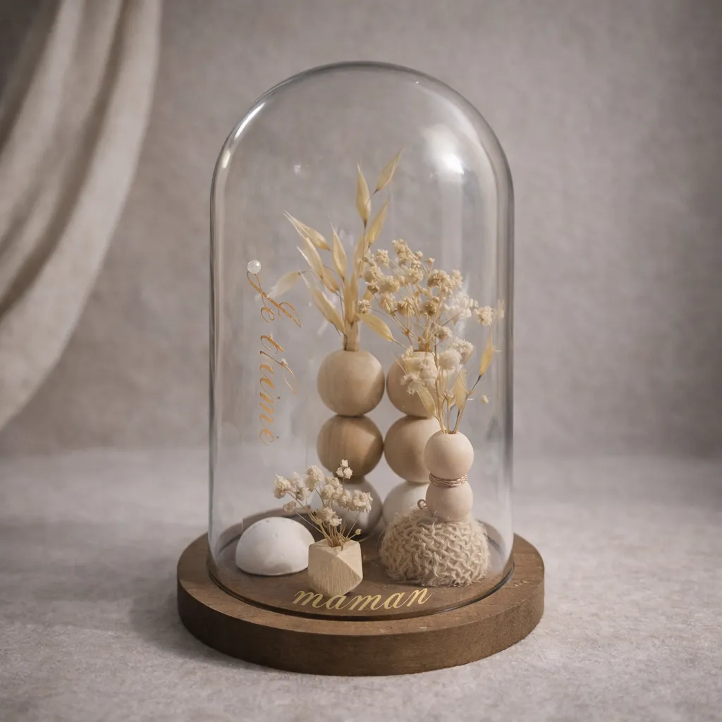 Cloche beige "Je t'aime maman"