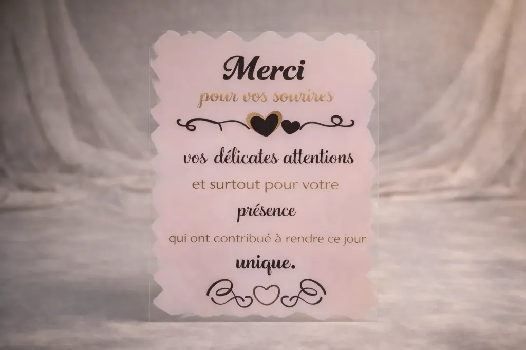 Panneau "Merci pour vos sourires"