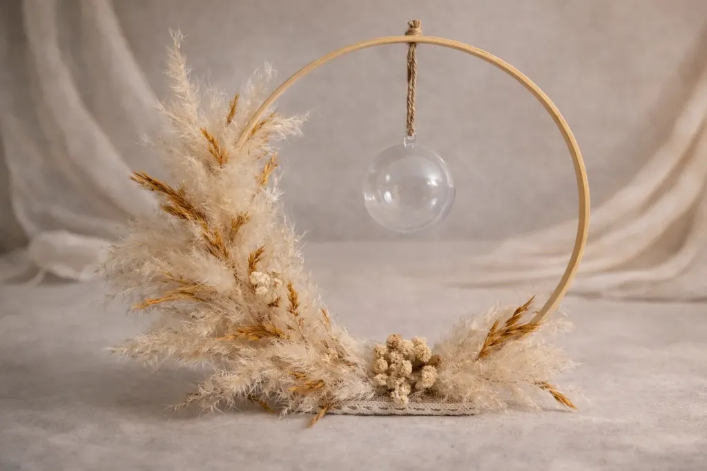 Centre de table bohème “Cercle d’Élégance avec boule"