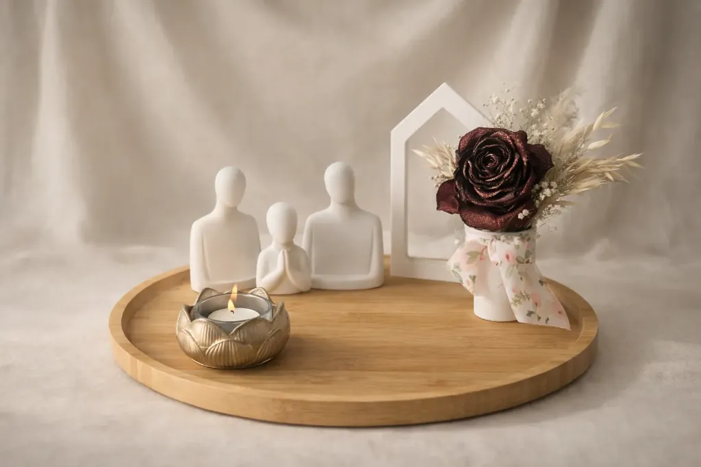 Coffret Décoratif "Étreinte Éternelle" – Trio Céramique & Bougie Signature