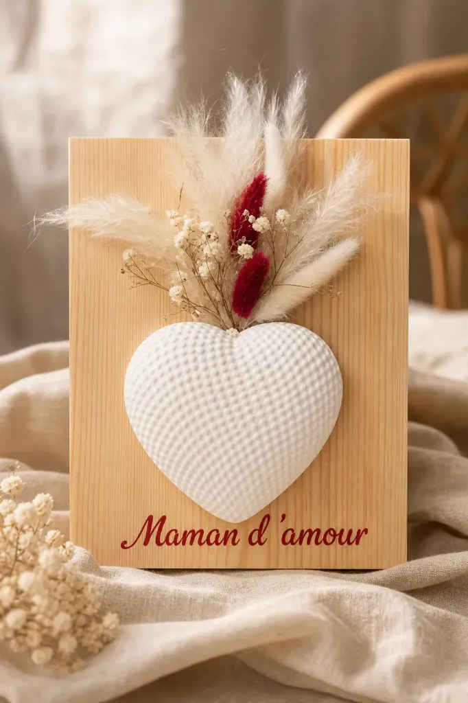Tableau Gros Coeur “Bonne Fête Maman”